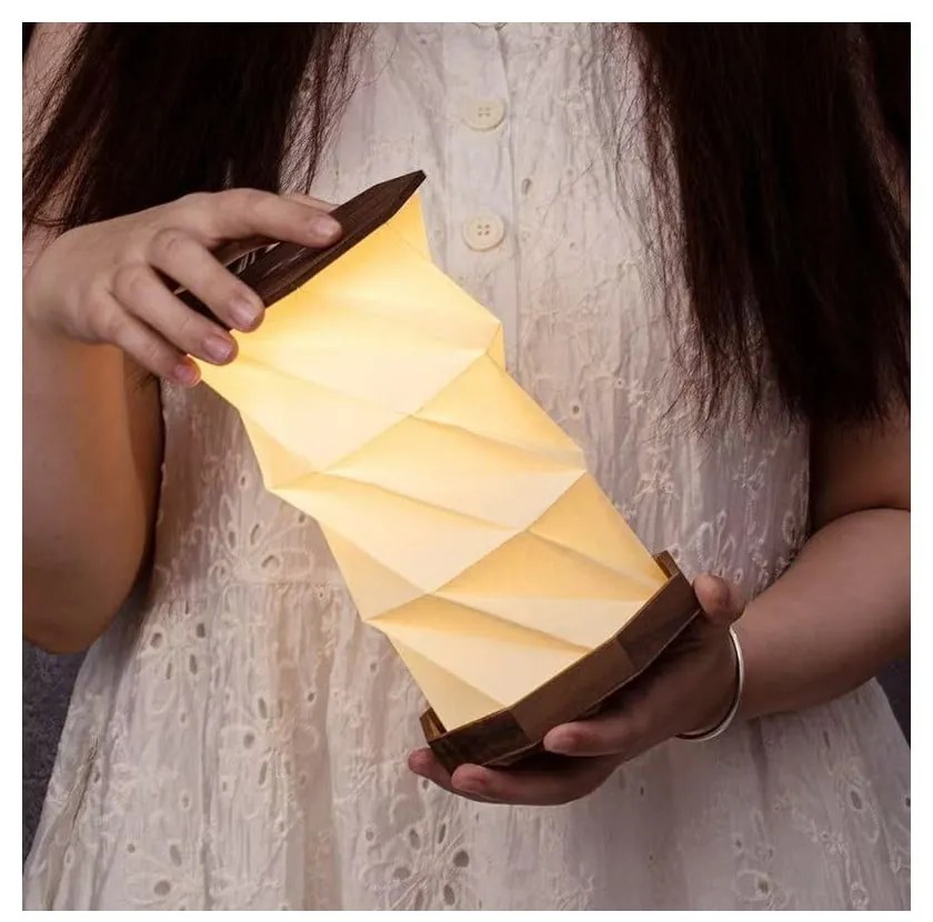 Decorațiune luminoasă în culoare naturală închisă cu USB ø 12 cm Twist Hexagon – Gingko