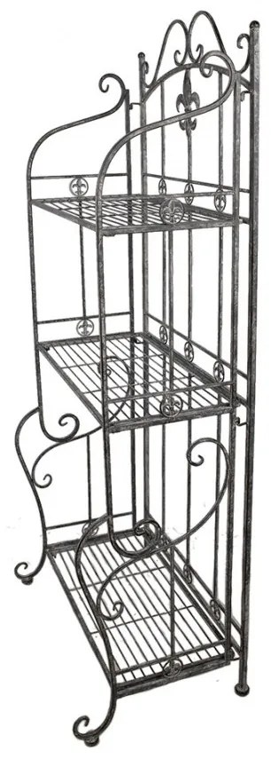 Etajera de gradina, din metal, aspect vintage, Fleurage