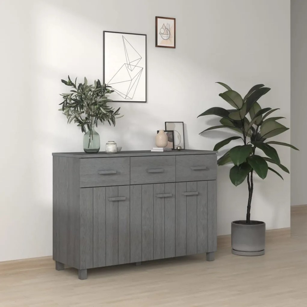 340442 vidaXL Servantă „HAMAR”, gri închis, 113x40x80 cm, lemn masiv pin
