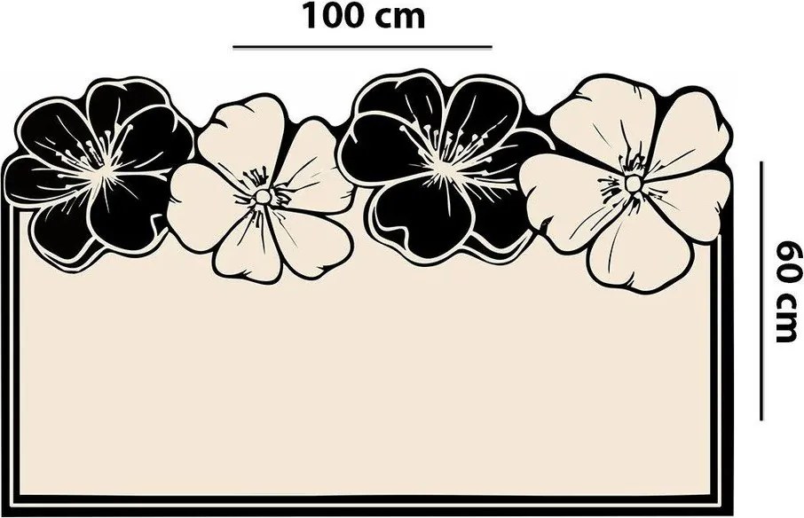 Covoraș de baie negru/crem 60x100 cm Morpho – Foutastic