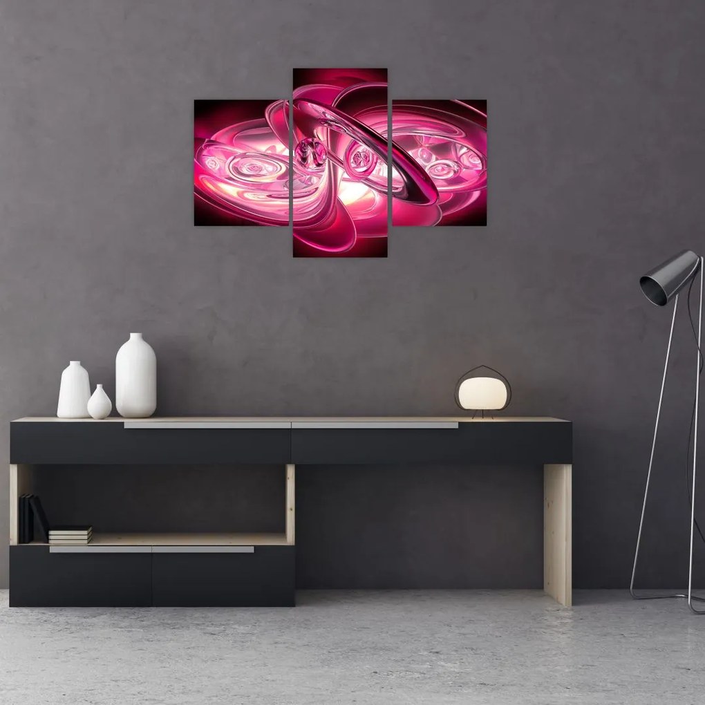 Tabloul cu fractali roz (90x60 cm)