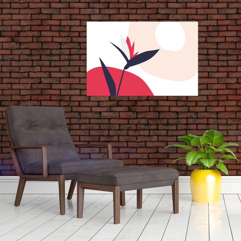 Tablou - Abstracție florală roz N⁰1 (90x60 cm)