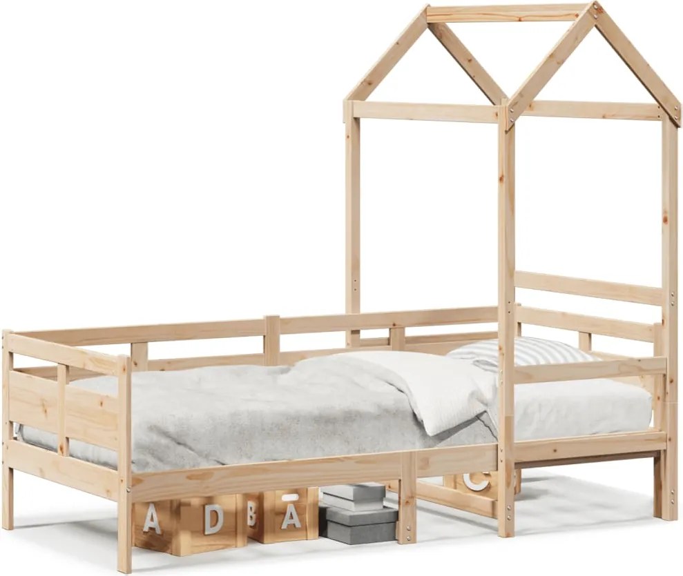 vidaXL Pat de zi cu acoperiș, 80x200 cm, lemn masiv de pin