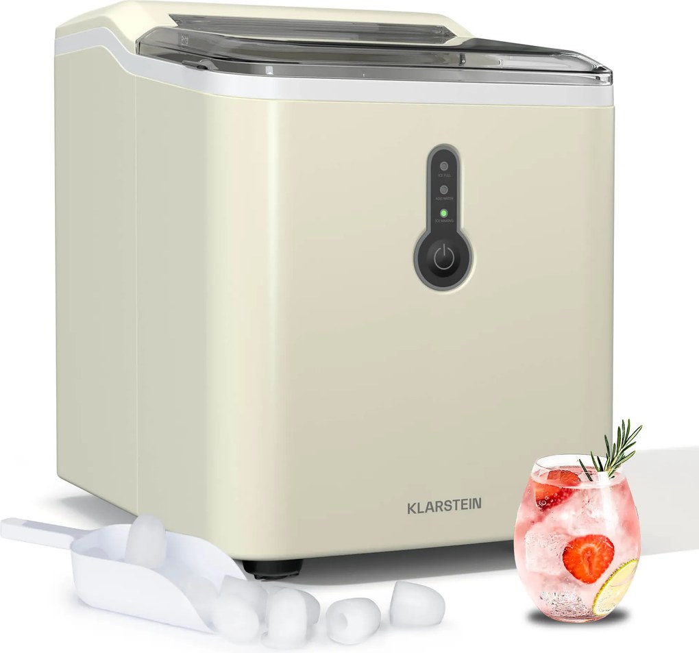 Klarstein ChillOut Ice Cube Maker, 12 kg/zi, 9 cuburi de gheață în 8 minute, 120 W, rezervor de apă