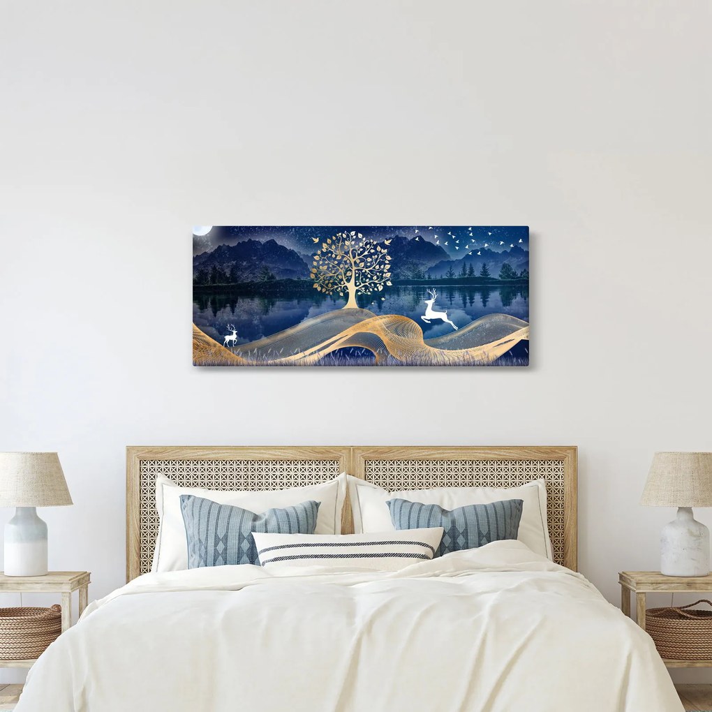 Tablou - Cerbi în luna plină (120x50 cm)