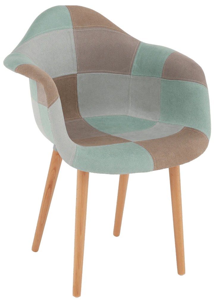 Fotoliu de design, patchwork/mentol/maro/fag, KADIR NEW TIP 5