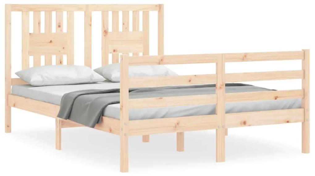 3194551 vidaXL Cadru de pat cu tăblie, 140x190 cm, lemn masiv