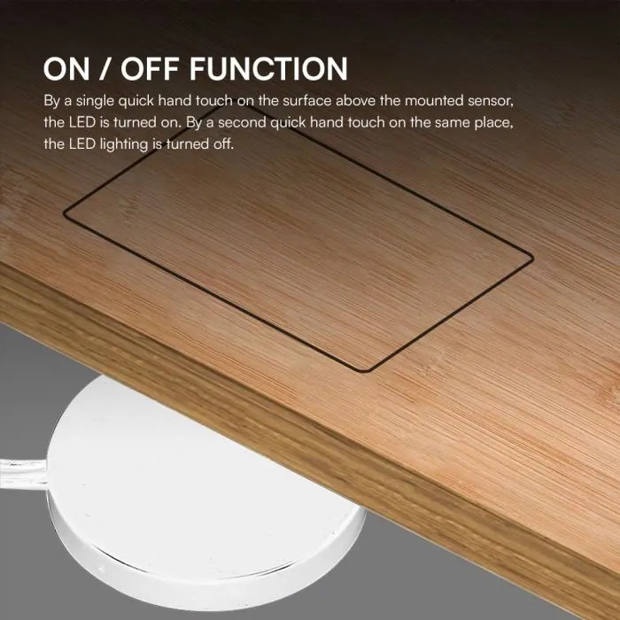 Intrerupator dimmer Touch ascuns, alb, V-tac
