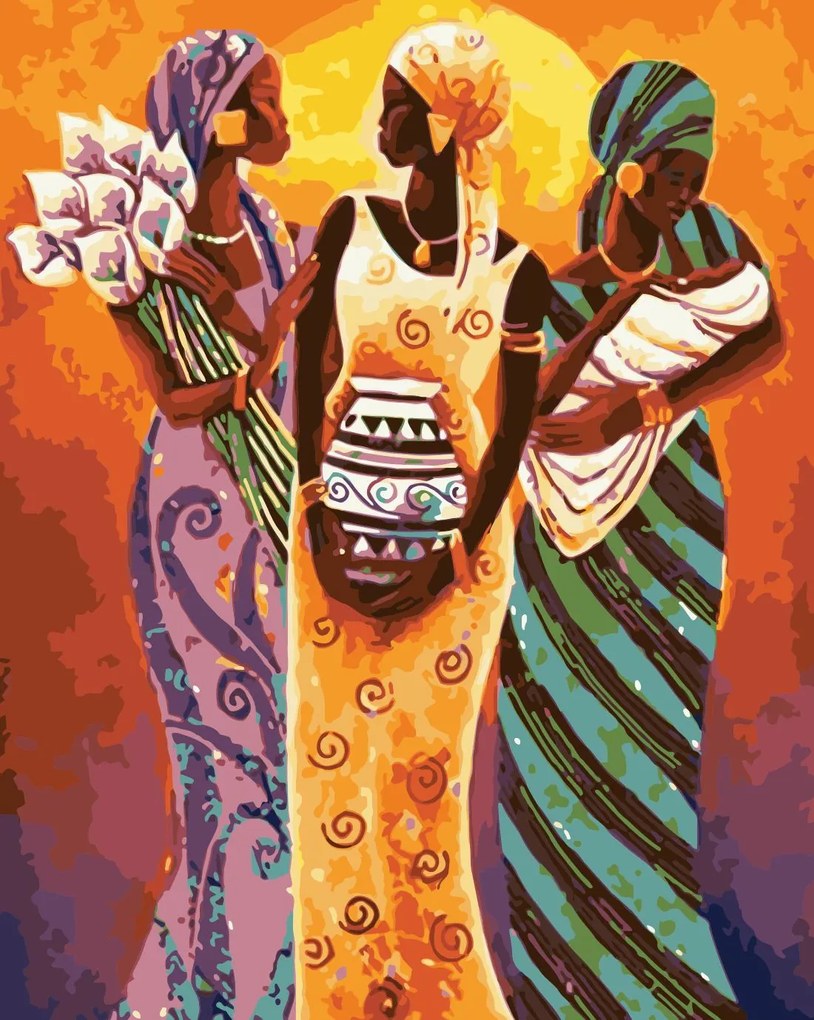 Pictura pe numere cu un cadru "Femeile africane" 50x40 cm