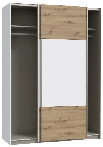 Dulap pentru haine KARO 150x210 cm alb/stejar artisan