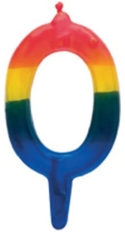 Colorat lumânare de aniversare, lumânare cu numărul 0