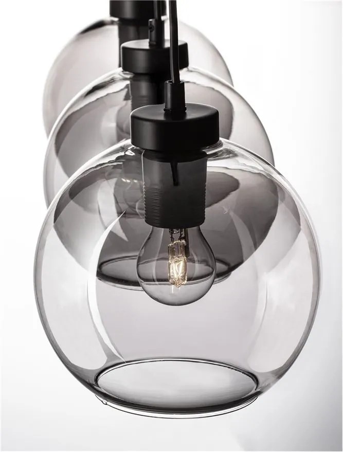 Lustra cu 3 pendule modern PALMER fumuriu