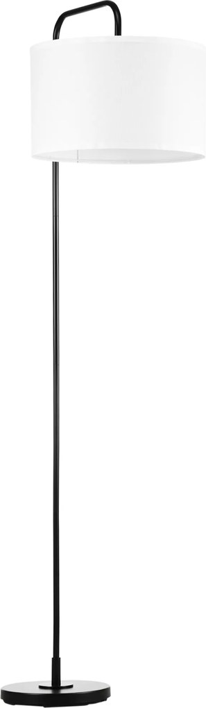Homcom Lampadar Arcuit, Design Modern cu Abajur din Țesătură și Structură din Oțel, 64x38x163.5 cm, Alba și Neagră, pentru Interior | Aosom Romania