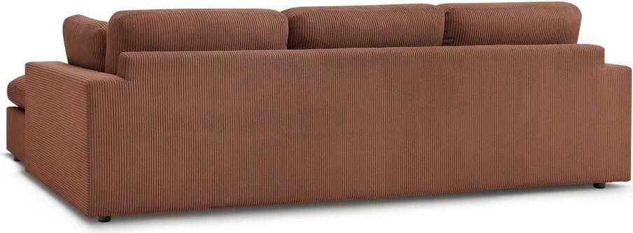 Colțar portocaliu cu tapițerie din catifea reiată Belair – Bobochic Paris