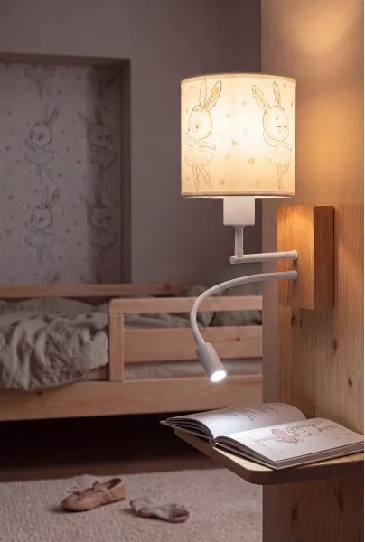 Brilagi - Lampă LED flexibilă BOBO WOOD 1xE27/25W/230V + LED/3W stejar/alb/iepurași