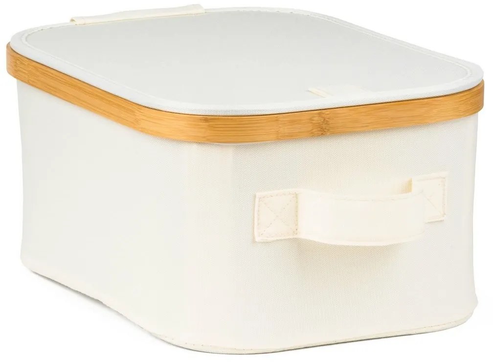 Cutie de depozitare G21 24 x 30 x 15 cm, dinbambus cu capac, bej