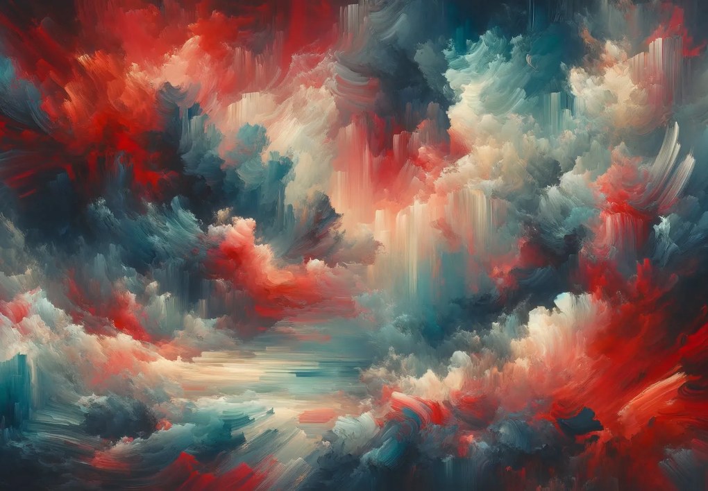 Fototapet - Abstracție albastru-roșu (147x102 cm)