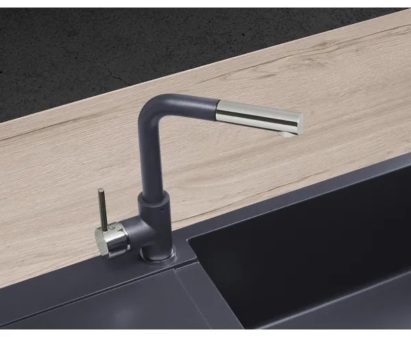 Concept BDG4527DG - Baterie pentru chiuvetă cu pulverizator extractibil, 26,9 cm, granit/gri închis