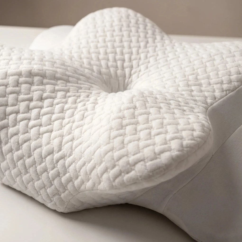 Perna cervicala ortopedica CERVI-SAN Confort memory foam fermitate moale, Alb