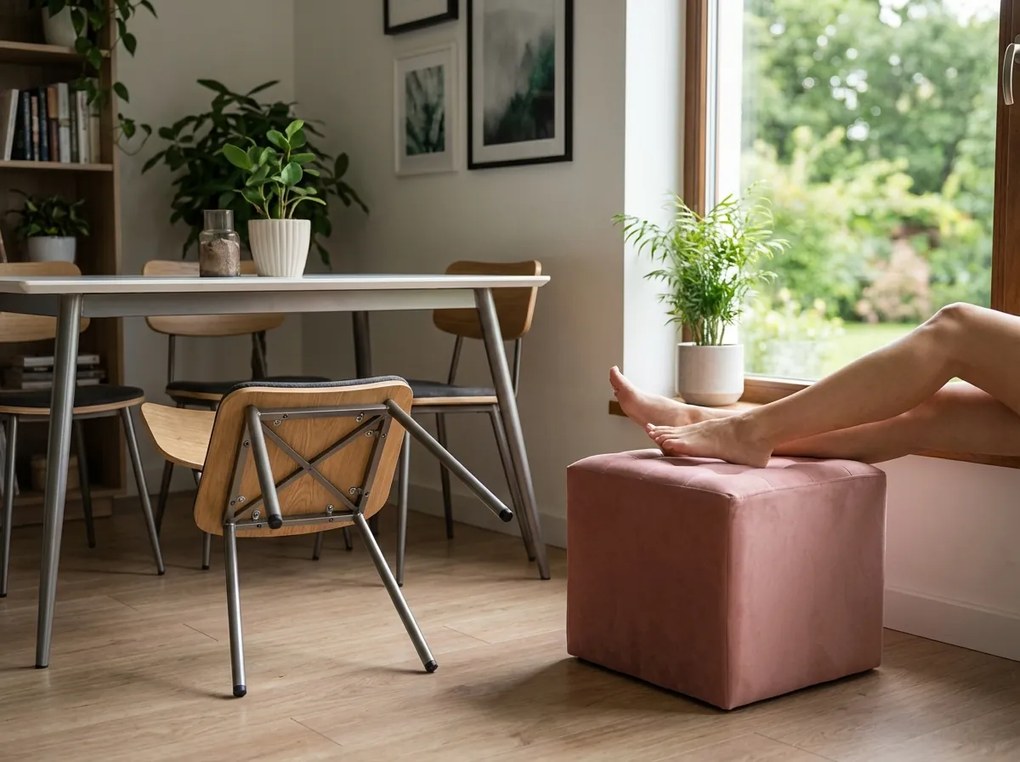 Taburet roz vechi LORI VELVET