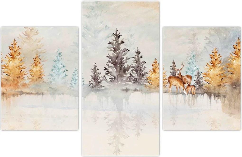 Tablou - Pădure în acuarelă (90x60 cm)