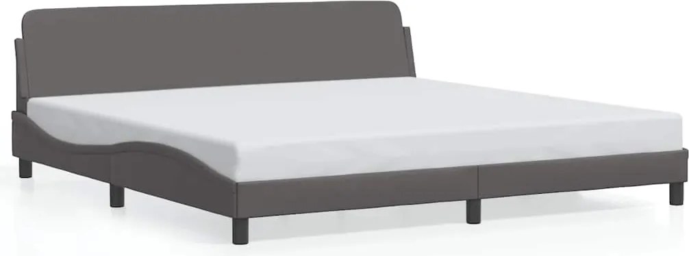 vidaXL Cadru de pat, Dover, gri, 200x200 cm, piele ecologică
