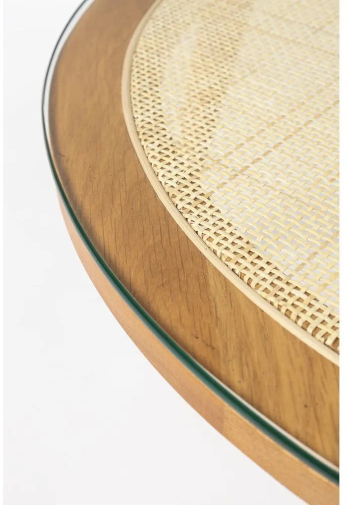 Măsuță de cafea în culoare naturală rotundă din sticlă ø 70 cm Haru – White Label