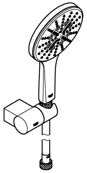 GROHE 26580000 - Set duș de mână RAINSHOWER SMARTACTIVE 130, 1500 mm, crom