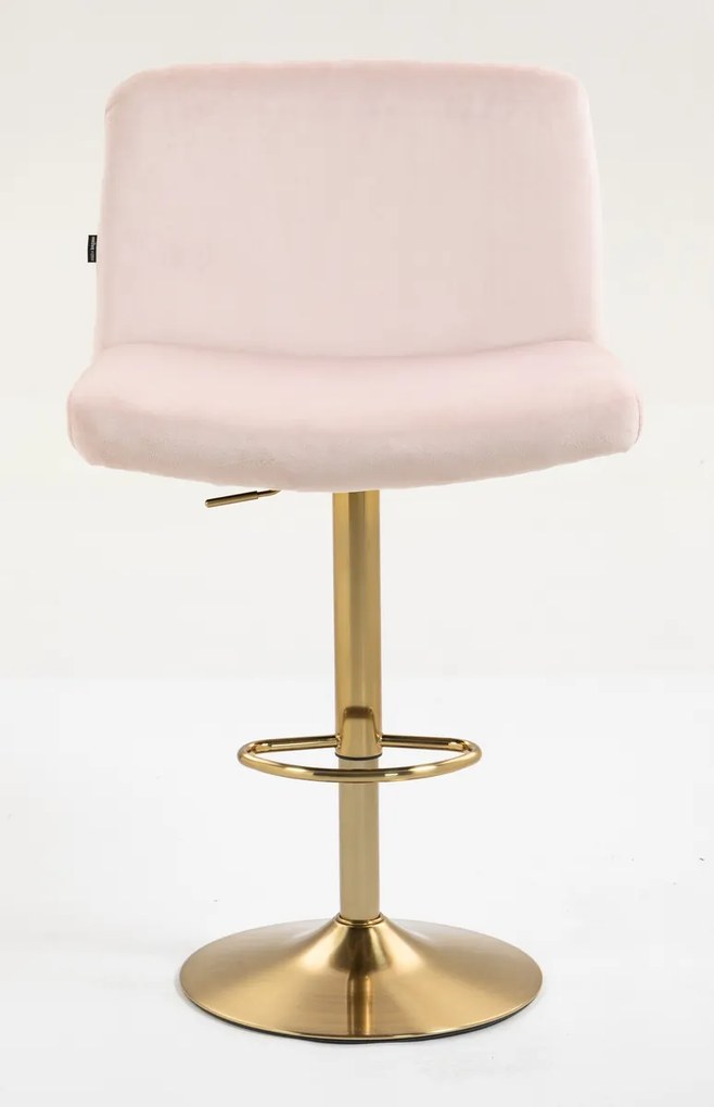 HR150W Scaun Roz Pudra din Catifea cu Bază Aurie
