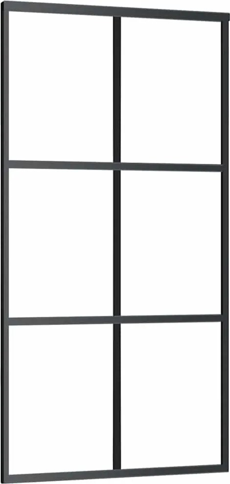 vidaXL Ușă glisantă, negru, 102x205 cm, sticlă ESG și aluminiu