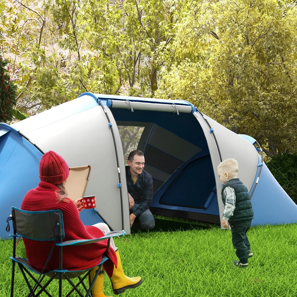 Outsunny Cort Spatios de Camping pentru 6 Persoane, Ușor de Asamblat, 460x230x195cm | Aosom Romania