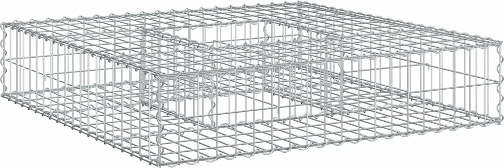 vidaXL Pat ridicat din gabion Argintiu 100 x 100 x 20 cm