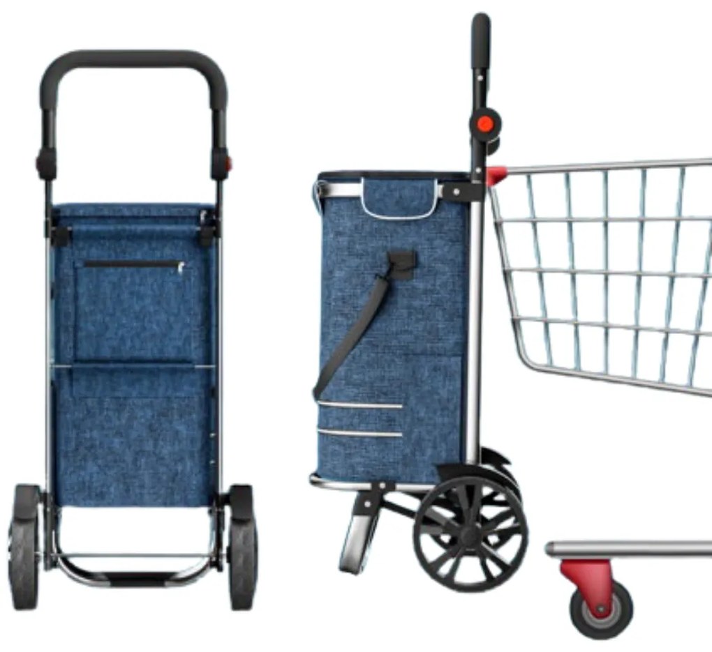 Jurhan Geantă de cumpărături pe roți EASY, 50L, albastru