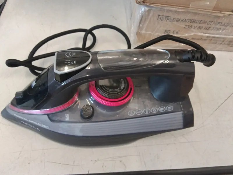 La mâna a doua: Fier de călcat Tesla IR400GP, 3100 W, Placă ceramică, Abur 135 g/min, 380 ml, Autocurățare, Gri