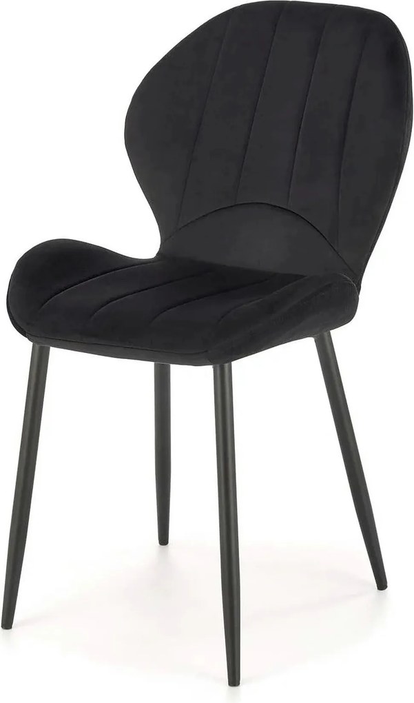 Scaun K538, negru, stofa catifelata/metal, 48x57x85 cm