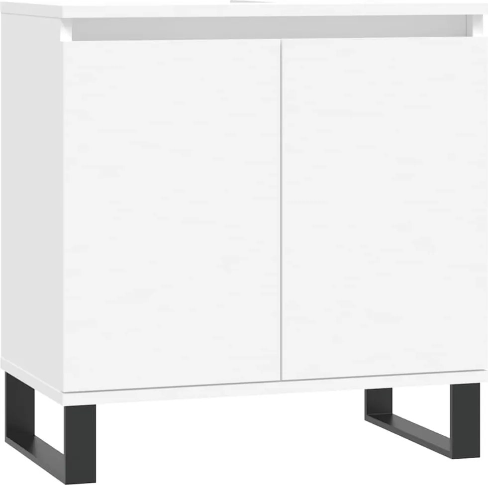 vidaXL Dulap de chiuvetă, alb, 58x33x60 cm, lemn prelucrat