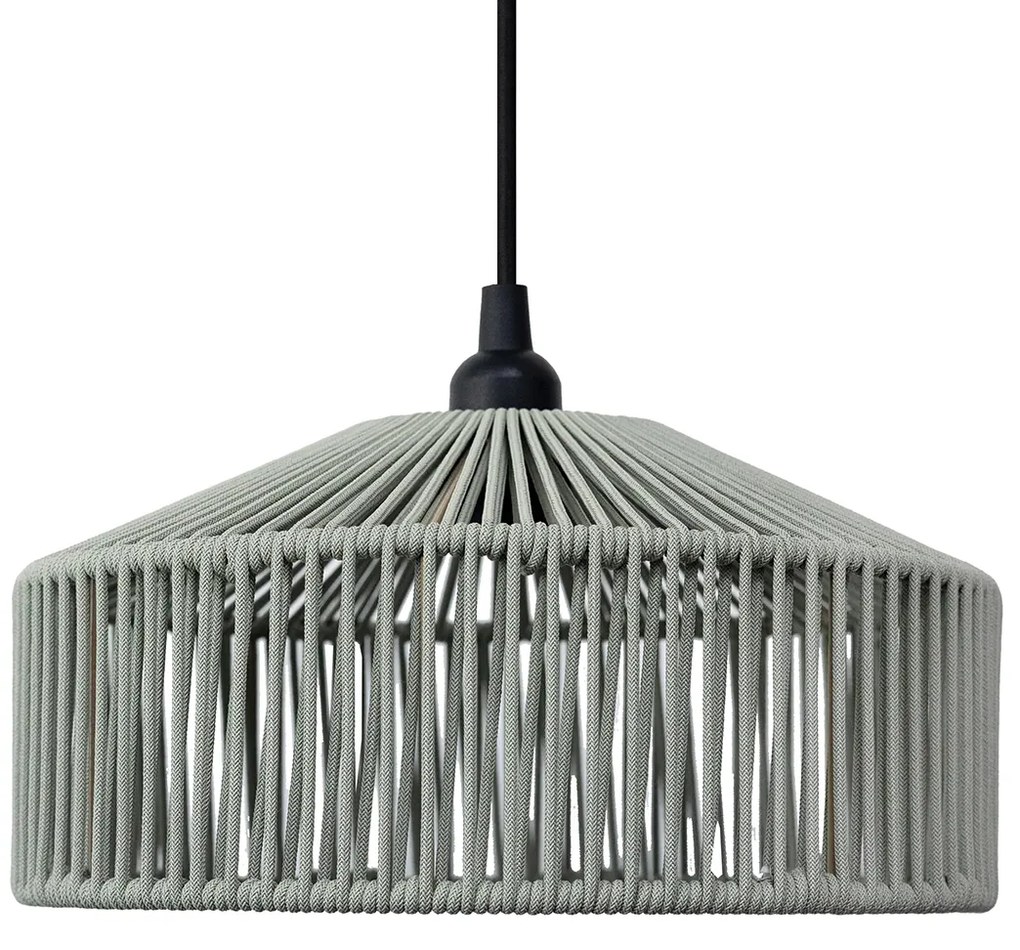 Lampă suspendată boemă frânghie verde IP44 - Calabardina