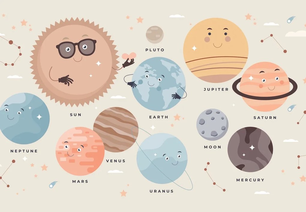 Fototapet - Planete cu nume (147x102 cm)