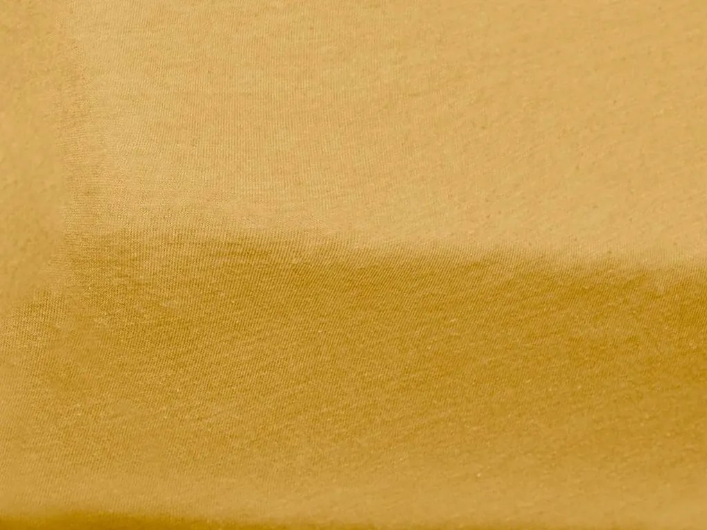 Cearsaf de pat din jerseu pentru patut copii Culoare galben, CORNY 60 x 120 cm