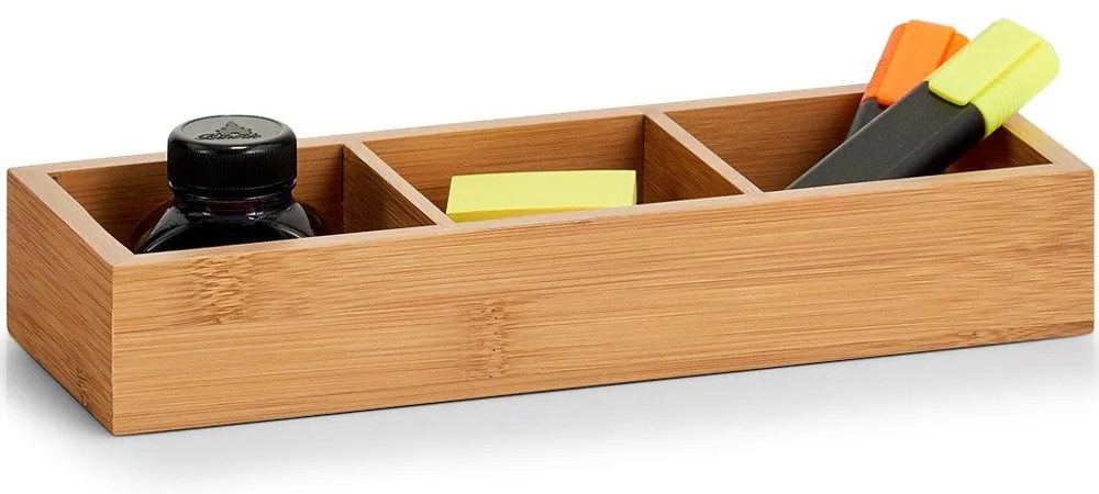 Organizator accesorii si obiecte din bambus, Maro, 28x10.2x4.5 cm,Zeller