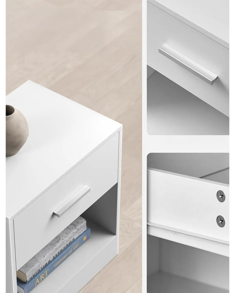 Set de noptiere E1081 WT, alb, 2 buc.