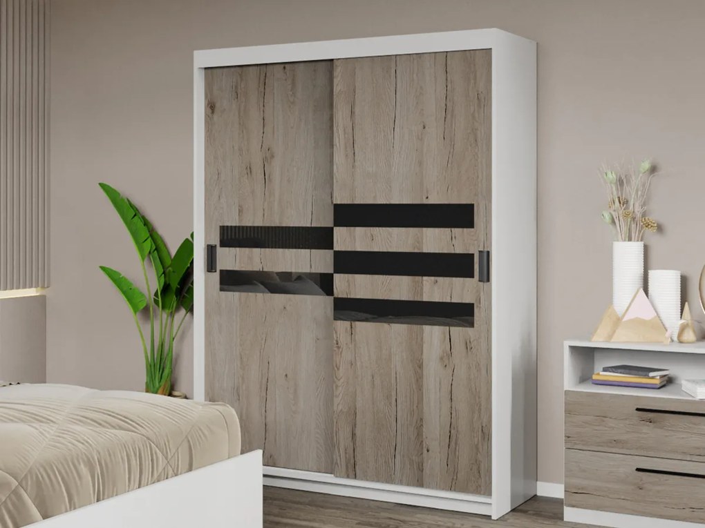 Set mobila dormitor 4 piese Ruben Alb/San Remo C36