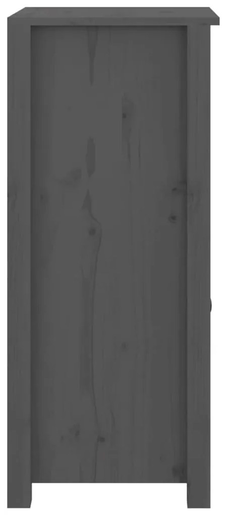 Servanta, gri, 40x35x80 cm, lemn masiv de pin 1, Gri, Noptiera