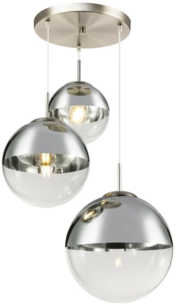 Lustra moderna cu 3 pendule VARUS nickel/crom 15851-3 GL