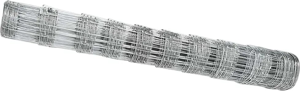 vidaXL Gard pentru câmp Argintiu 50 x 1 m Oțel galvanizat