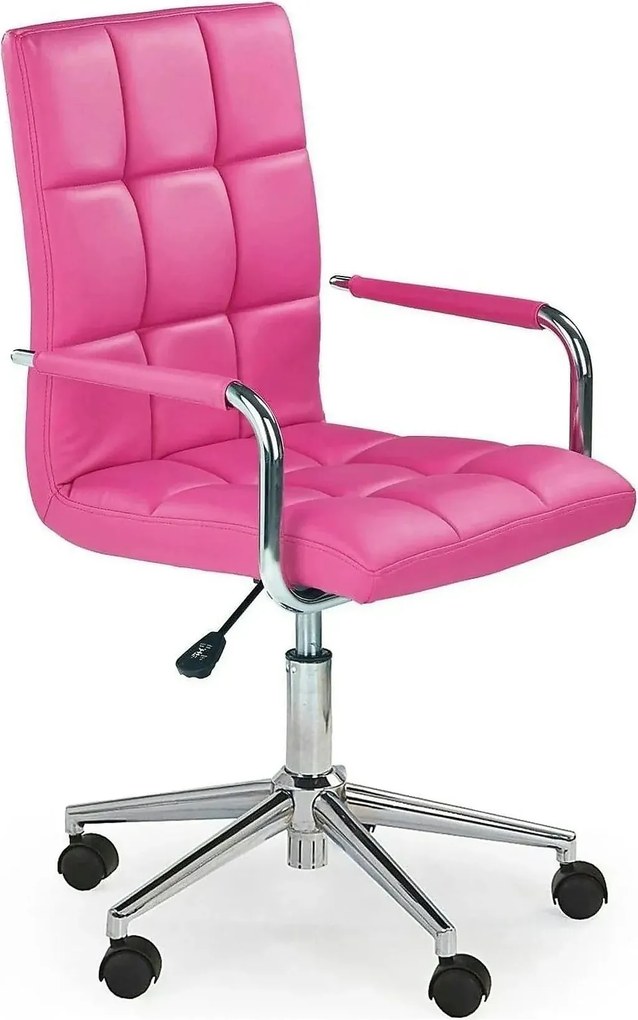 Scaun de birou GONZO 2, roz, piele ecologica, 53x60x98/110 cm
