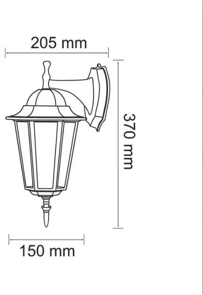 Corp de iluminat perete exterior 1xE27/60W/230V