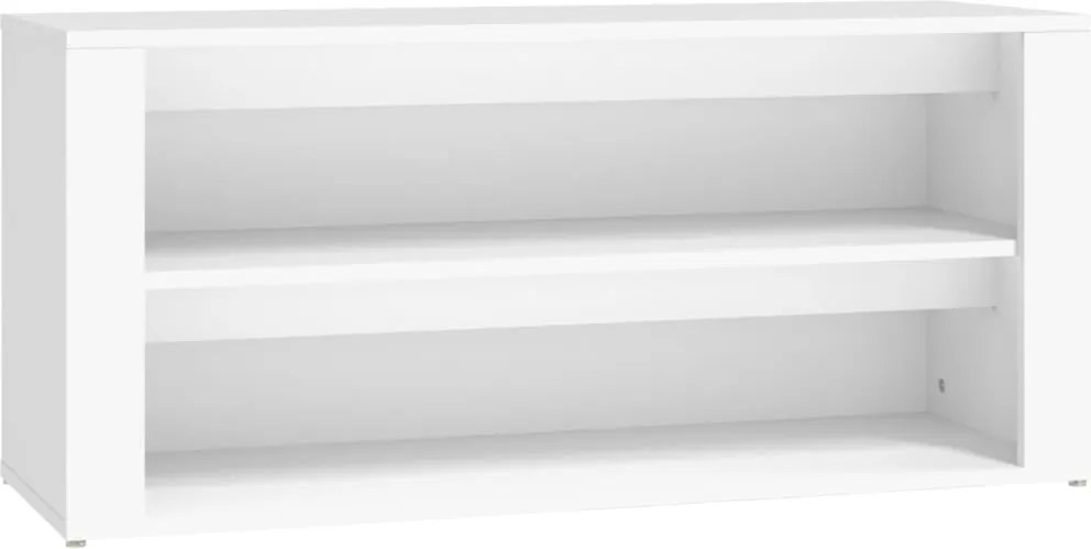 vidaXL Suport pantofi, alb, 100x35x45 cm, lemn prelucrat