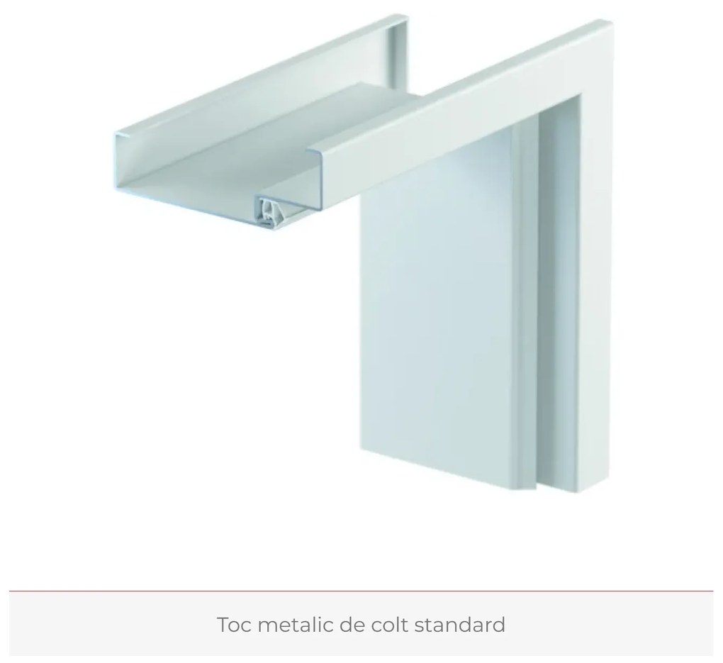 Usa de interior HPL 0.7 cu toc metalic - Suprafata Antimicrobiana Fagure, Toc metalic de colt std., 100 mm, Alb