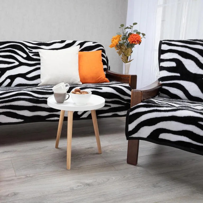 Cuverturi pentru canapea şi fotolii ZEBRA, bej-oranj 3+1+1